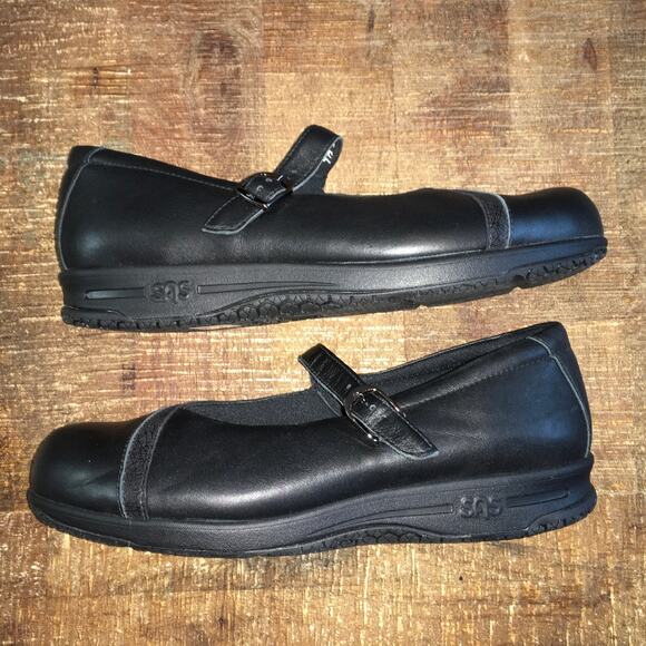 SAS San Antonio Shoes Clare Non Slip Mary Jane Loafer Black Womens 9 Narrow - Picture 6 of 9